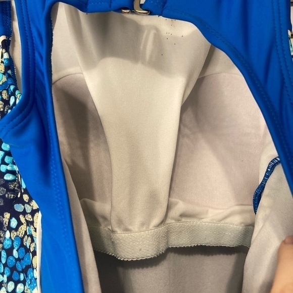 Catalina Blue And Cream One Piece Swimsuit Size Medium - Picture 7 of 11